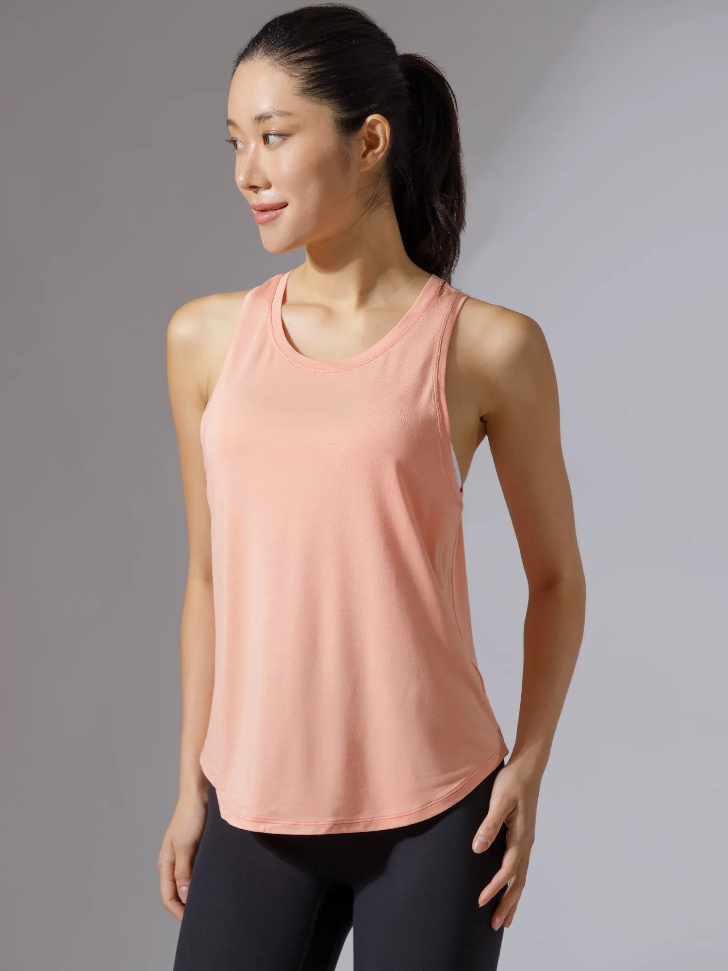 BACK TIE EVERYDAY SINGLET, PEACH