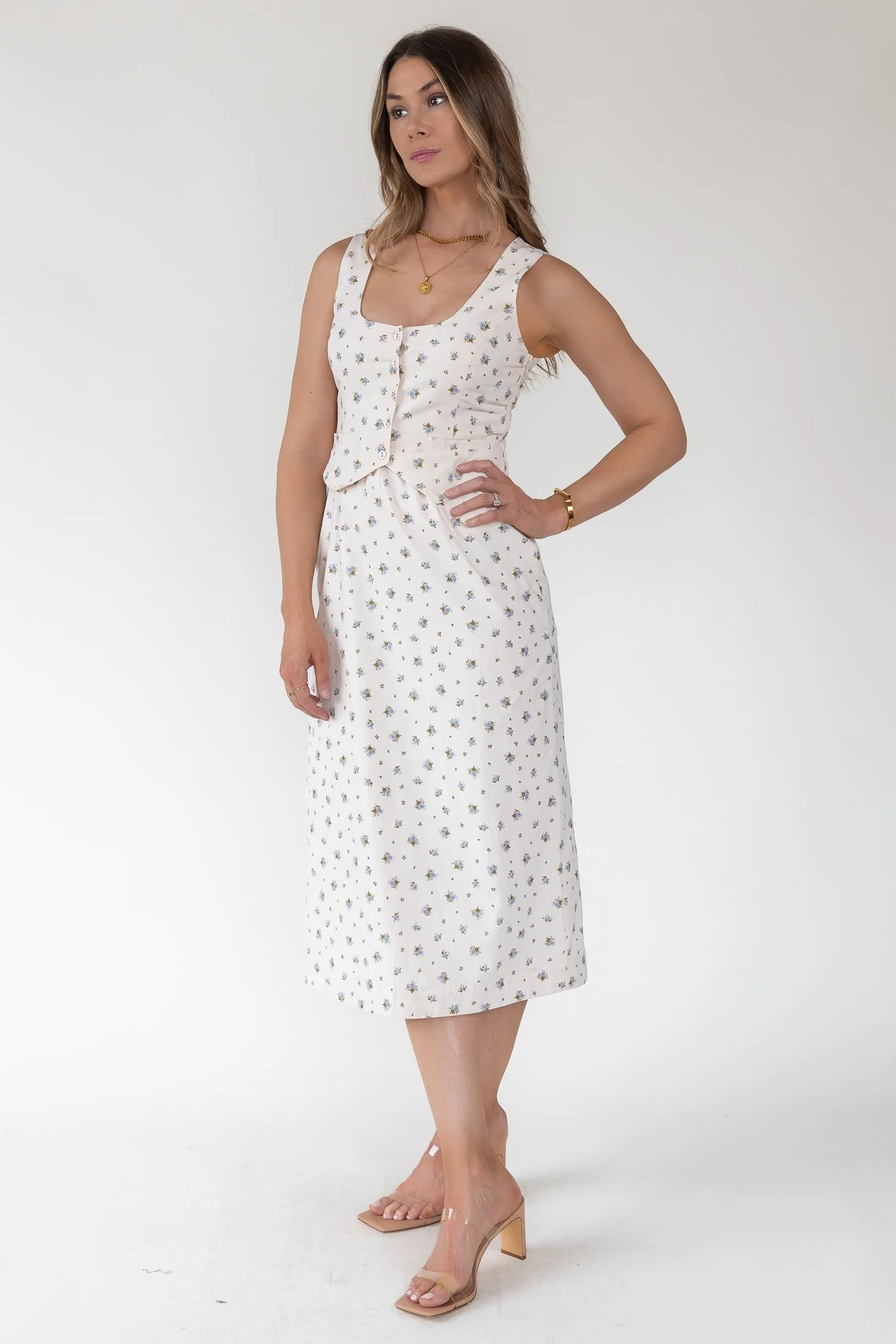 Daisyfield Blue Vest Midi Dress