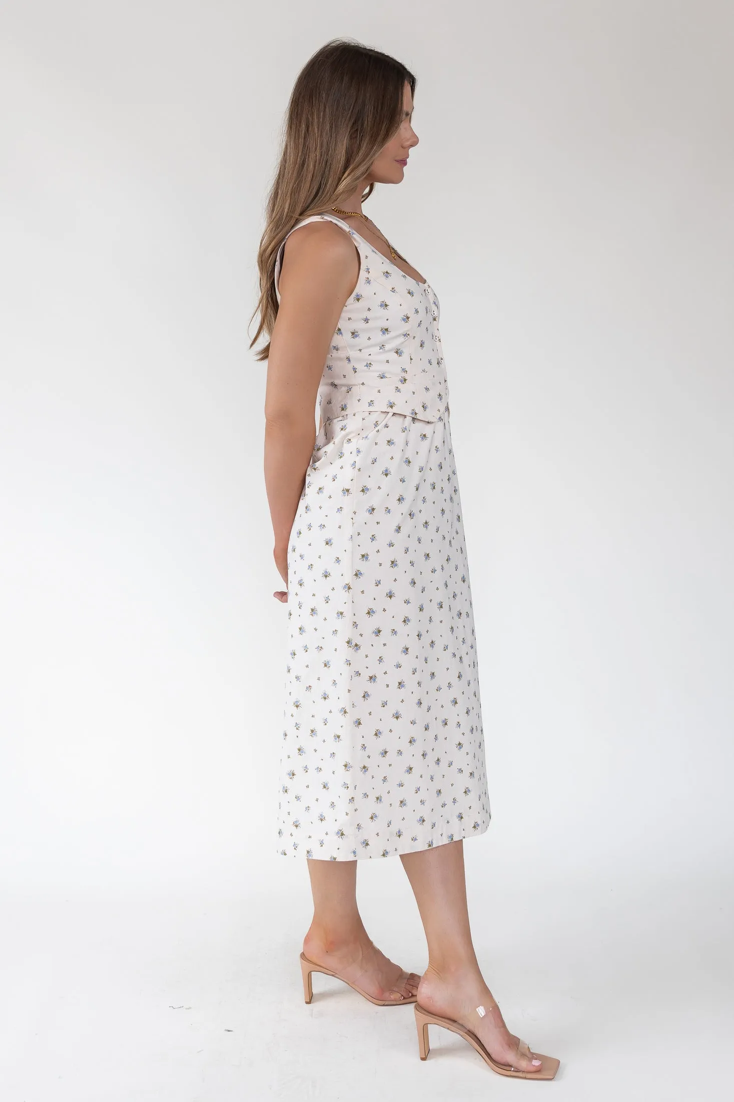 Daisyfield Blue Vest Midi Dress