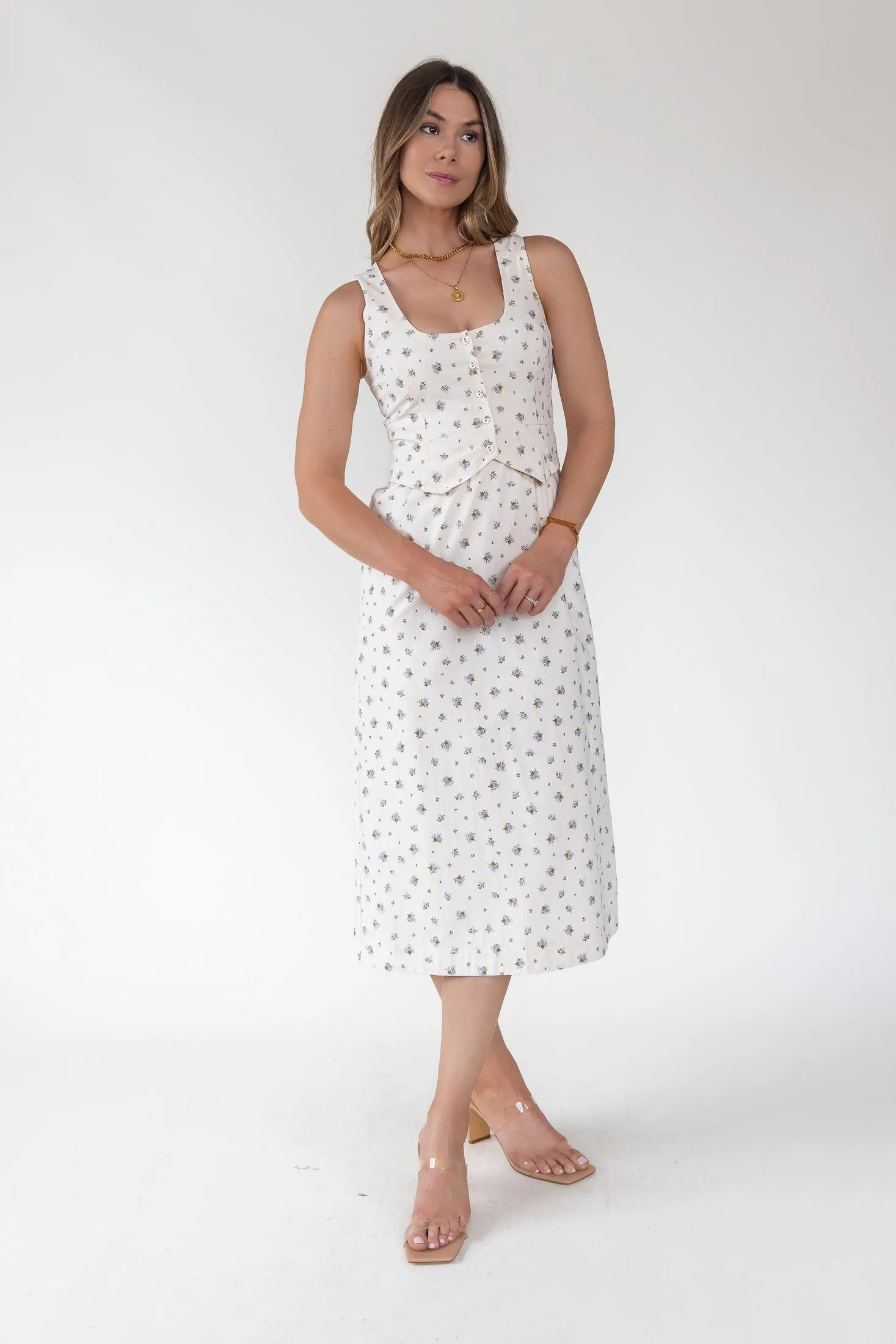 Daisyfield Blue Vest Midi Dress