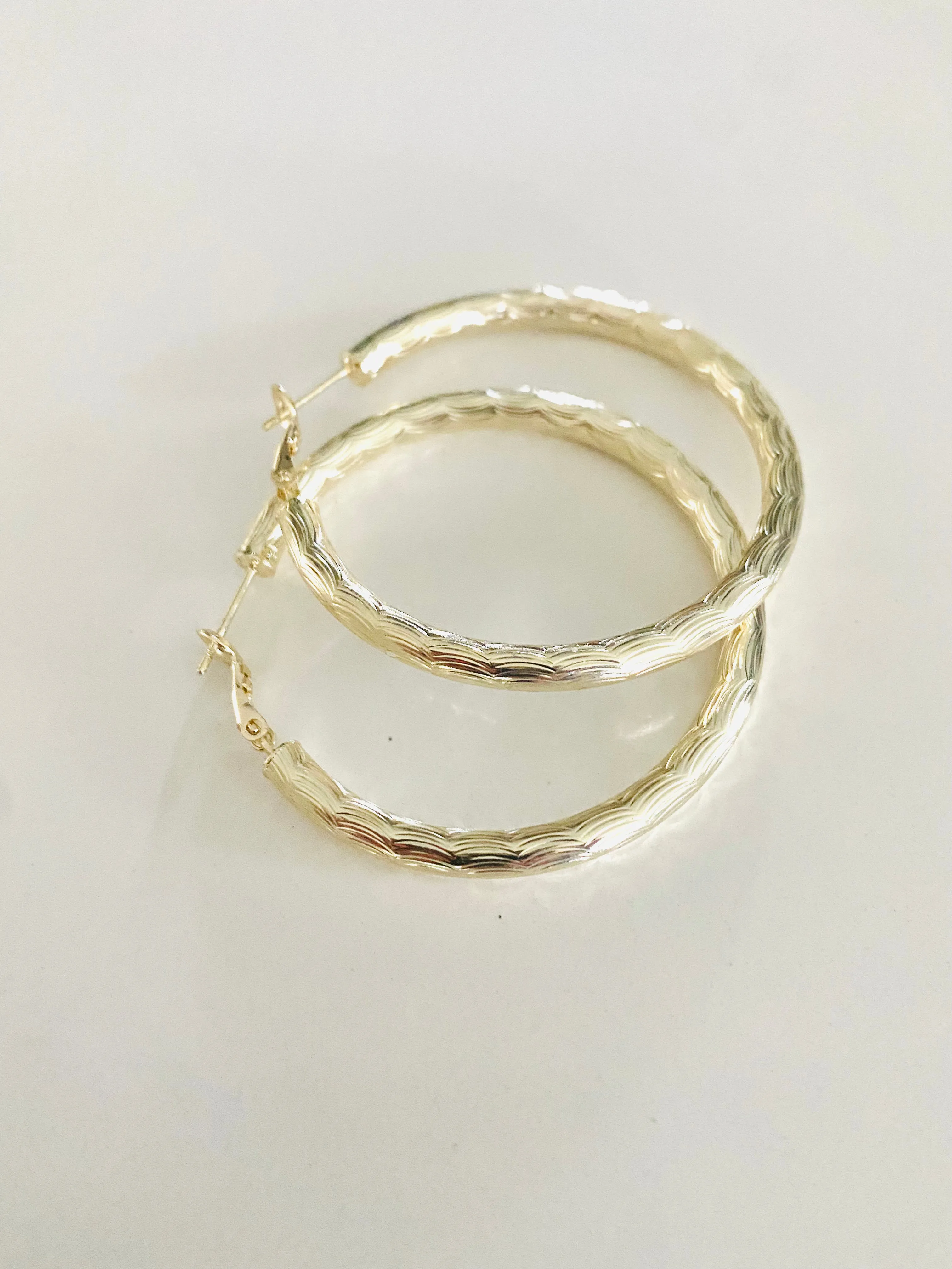 Hammered Lightweight Hoop Earring