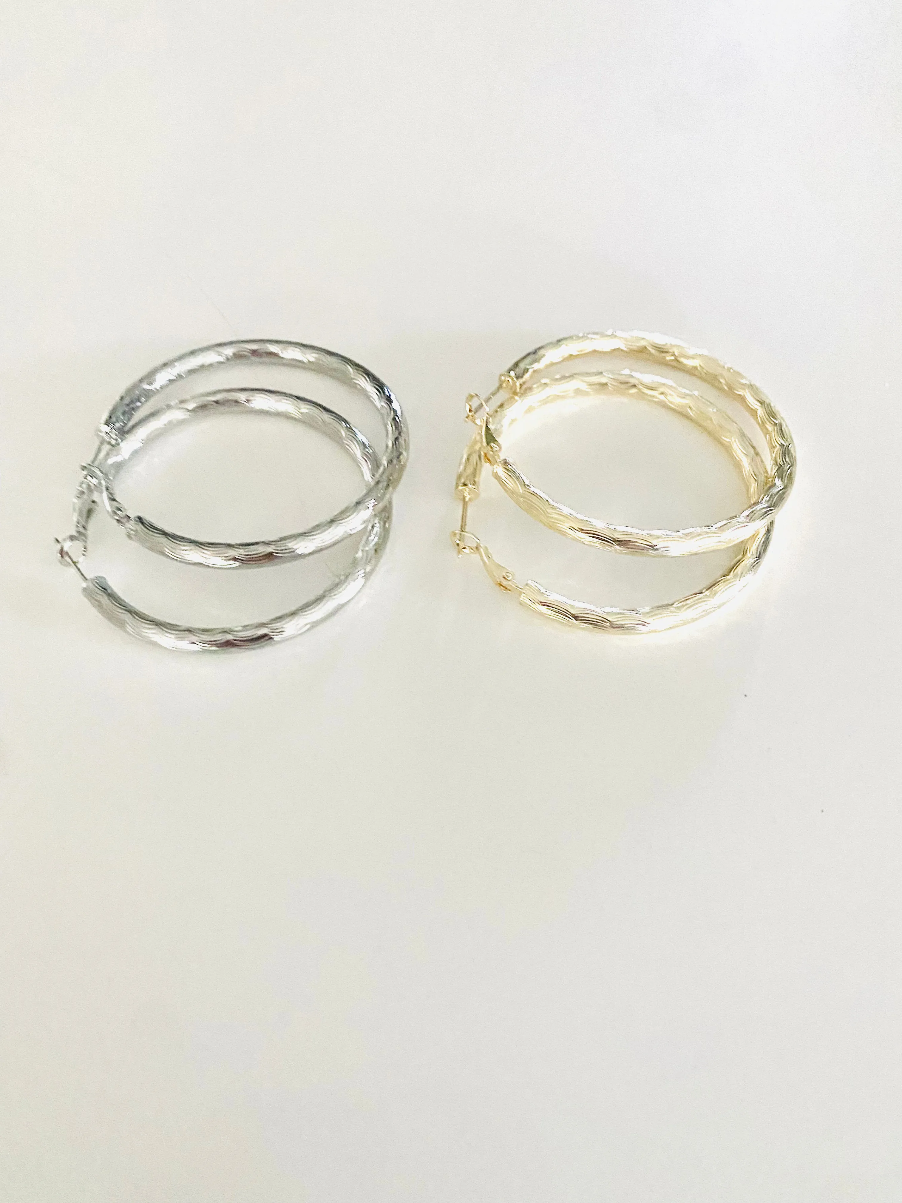 Hammered Lightweight Hoop Earring