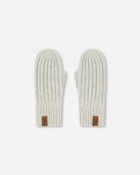 Knit Mittens Off-White