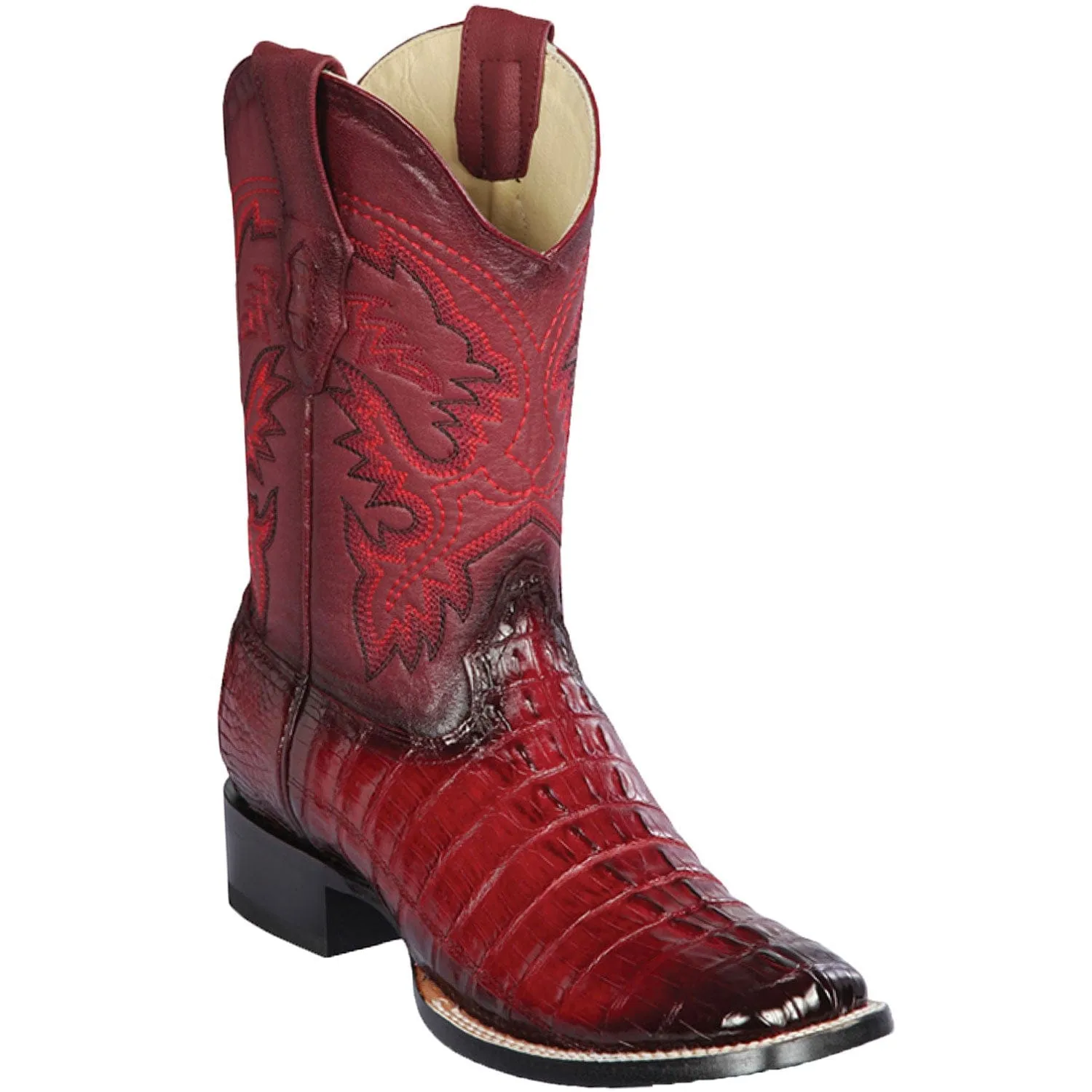 Men's Los Altos Caiman Tail Wide Square Toe Boots 82201-B