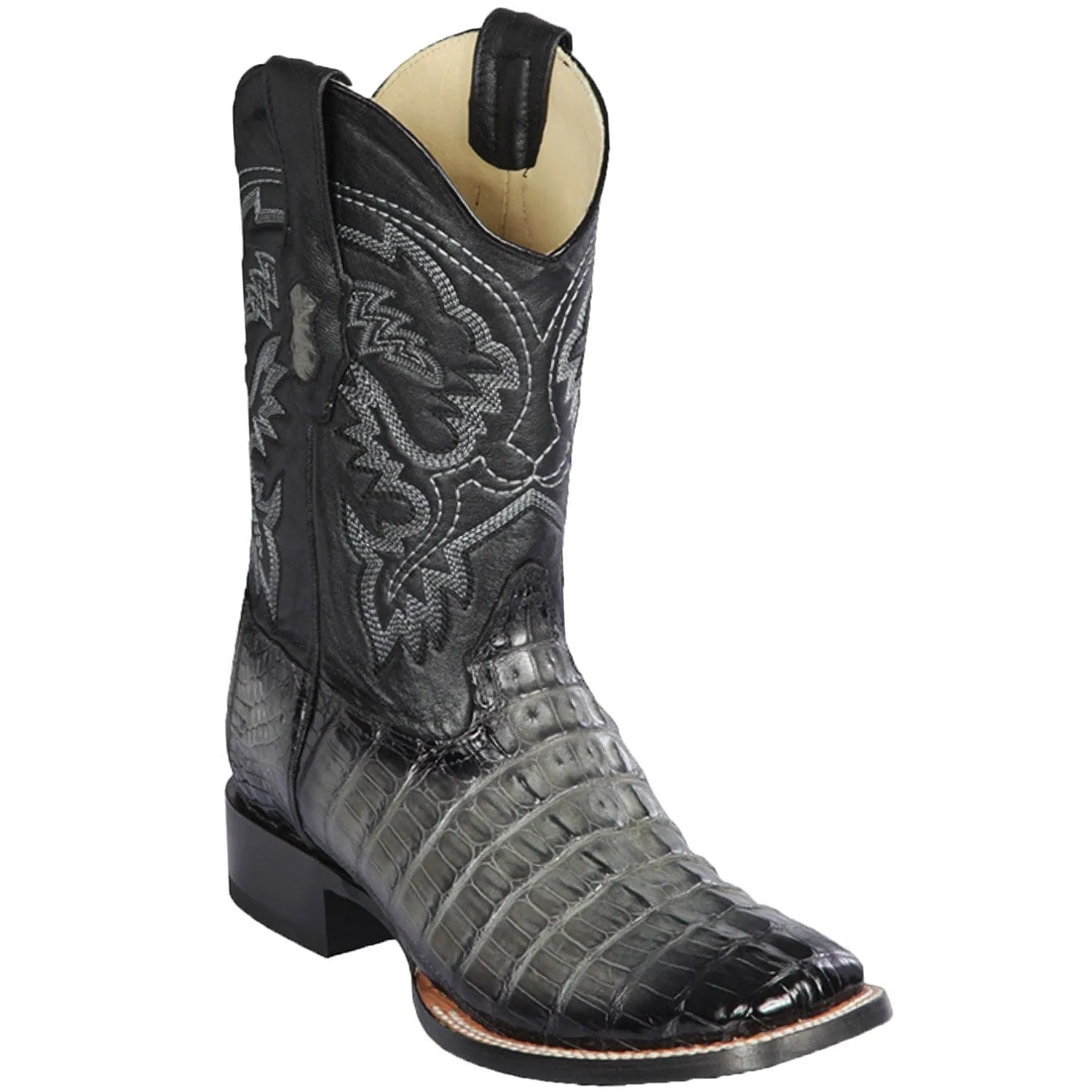 Men's Los Altos Caiman Tail Wide Square Toe Boots 82201-B