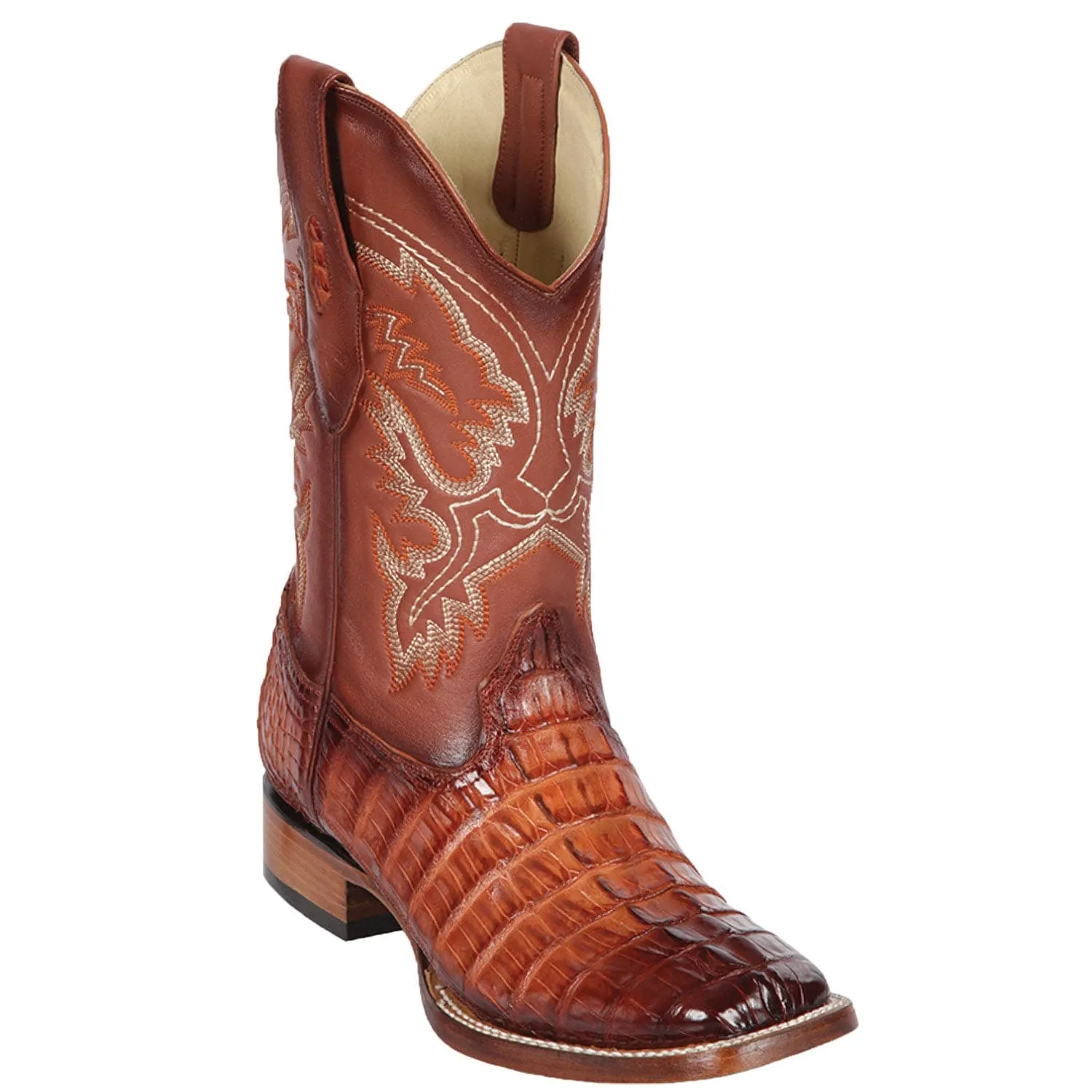 Men's Los Altos Caiman Tail Wide Square Toe Boots 82201-B