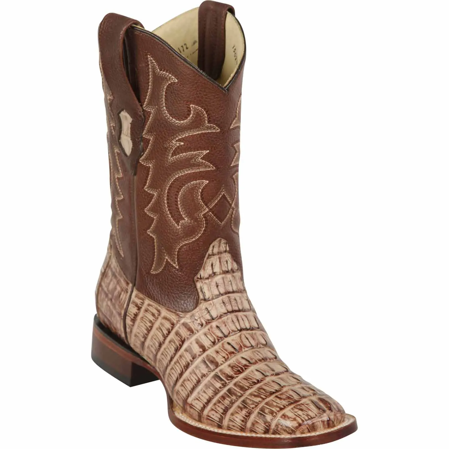 Men's Los Altos Caiman Tail Wide Square Toe Boots 82201-B