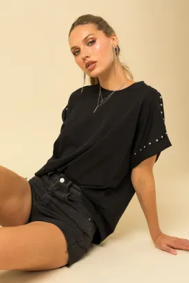 Stud Detail Oversize T-Shirt