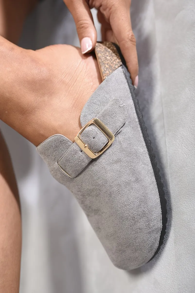 Suede Buckle Sandals