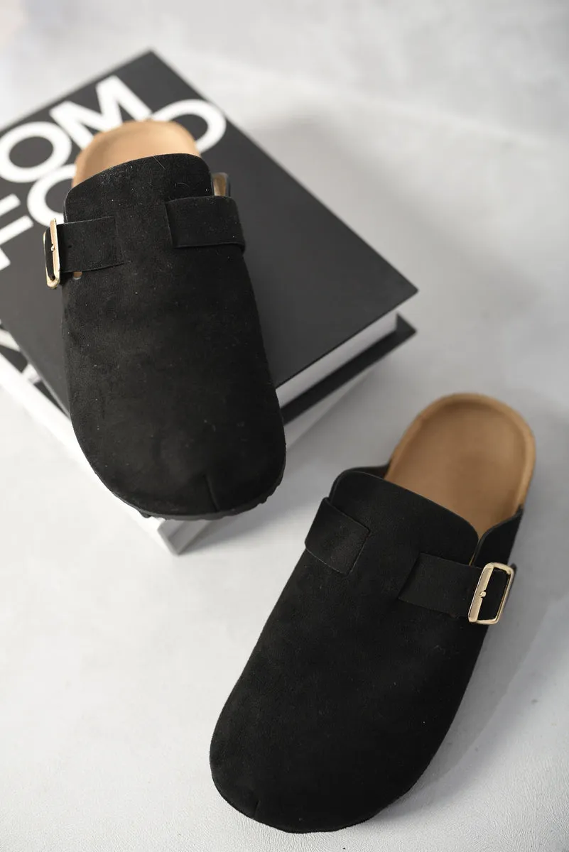 Suede Buckle Sandals