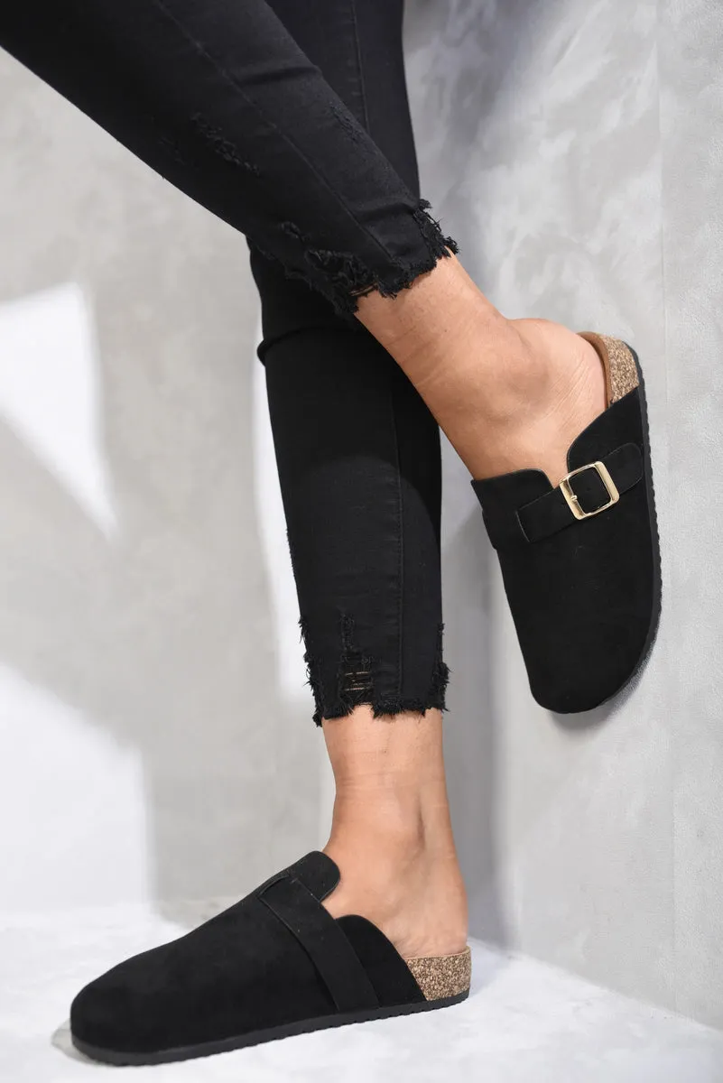 Suede Buckle Sandals