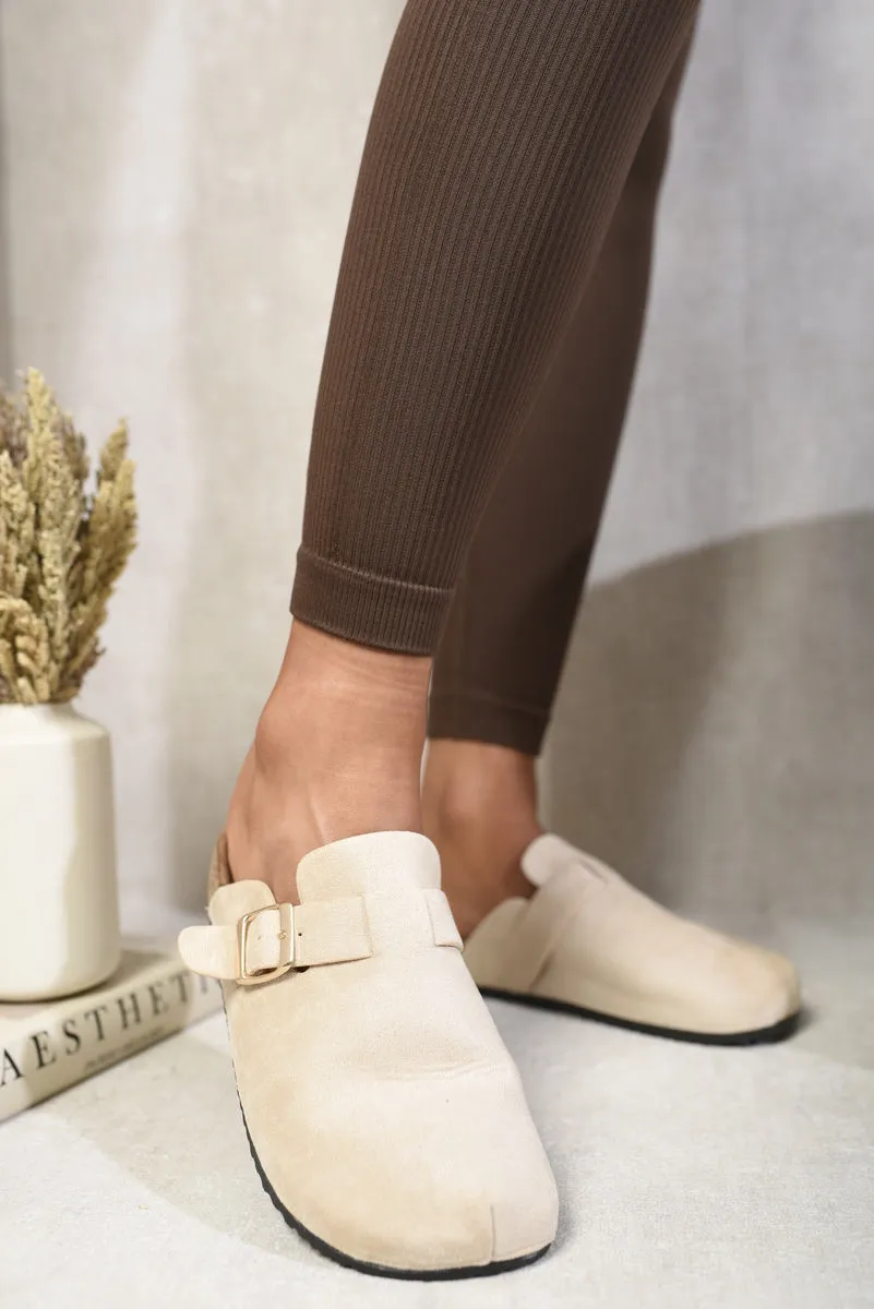 Suede Buckle Sandals